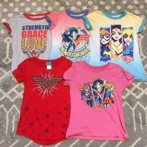 Lot of 5 Girls Wonder Woman T-shirts size 10/12
